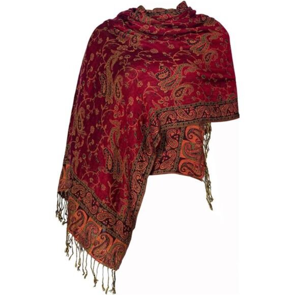 Shawls Wraps Rave Scarf for Women Dark Red - Picture 2 of 7